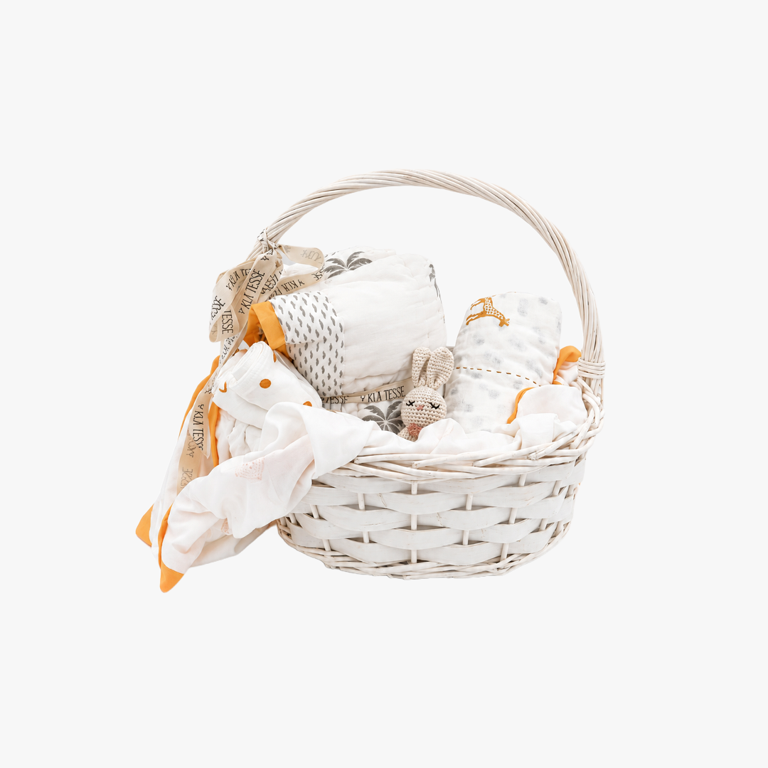 Basket 2 Golden Savanna - The Complete Baby Essentials Gift Basket - Image 1